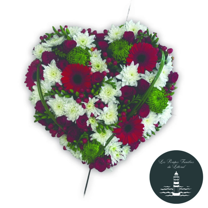 Coeur de blanc pur et rouge