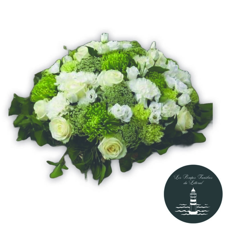 Coussin Rond Vert et Blanc